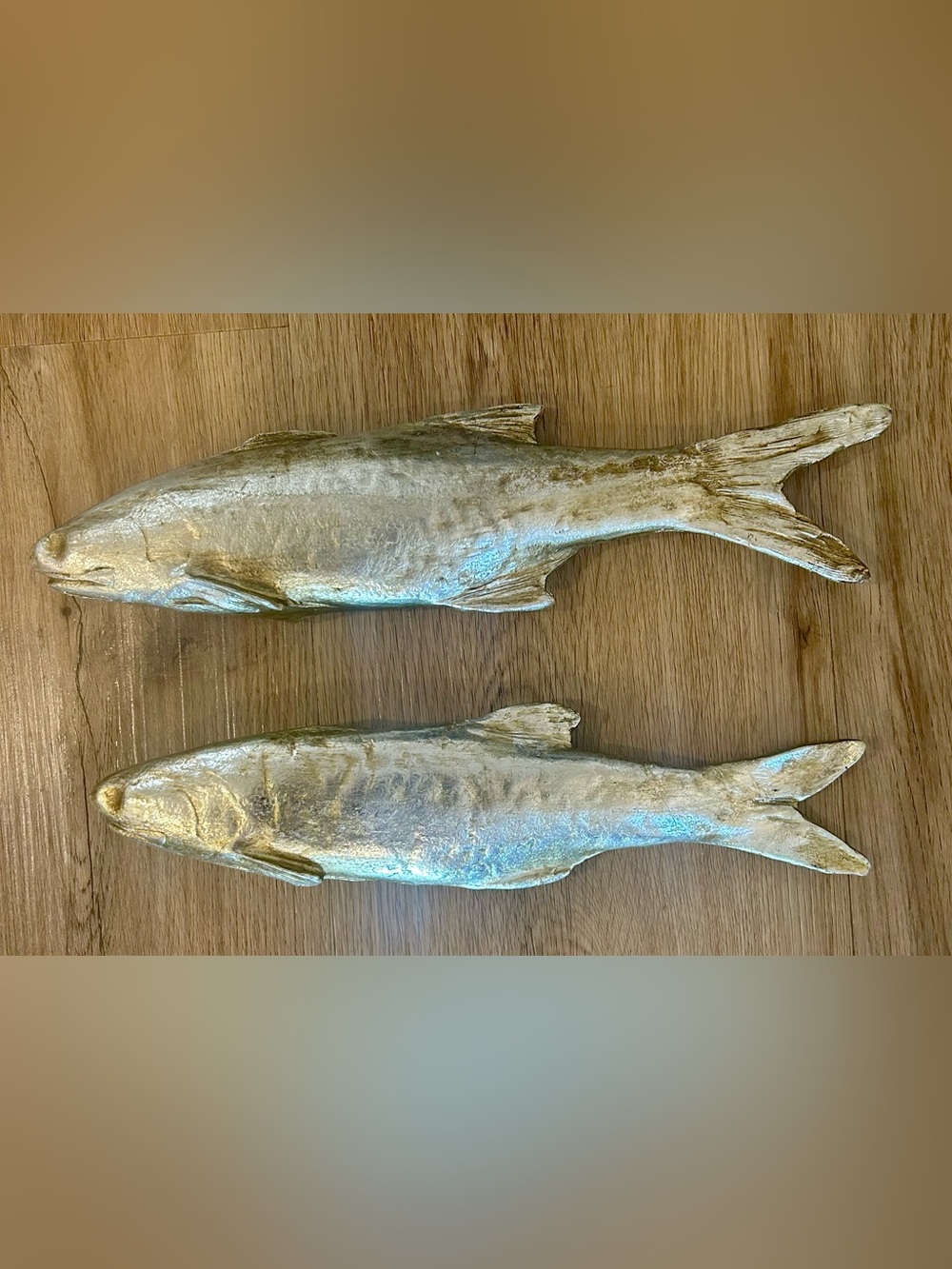 Two's Company Silver Stream Fish Figurines Set of 2 Coastal Decor